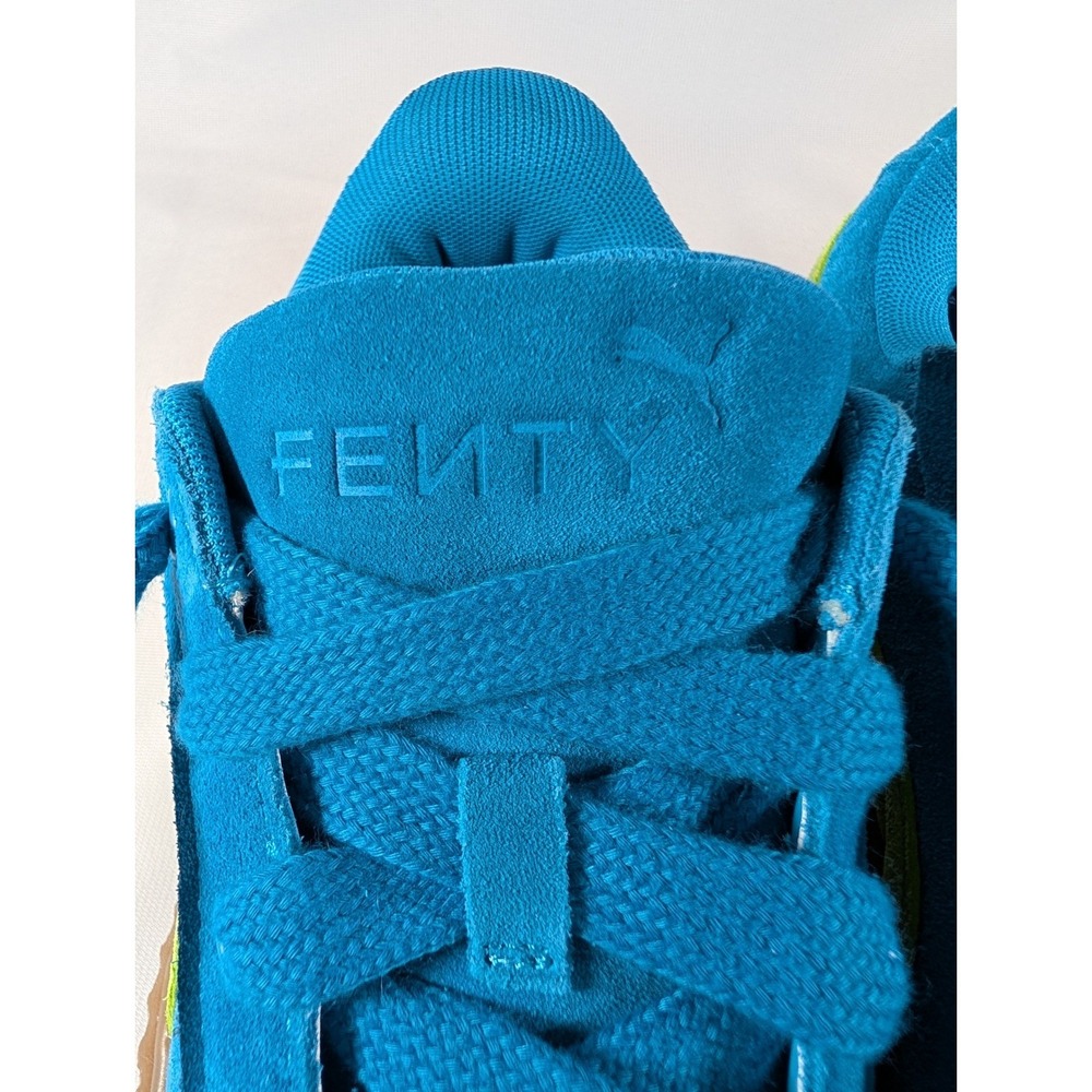 Puma Fenty Creeper Phatty Blue Lime Green Suede Platform Sneakers 399332-02 6.5W - Picture 6 of 7